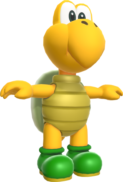 File Koopa Troopa Model SMBW Png Super Mario Wiki The Mario Encyclopedia