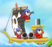 A Shy Guy Galleon from Mario Kart Wii