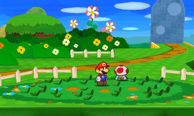 Third, fourth and fifth paperization spots in Bouquet Gardens of Paper Mario: Sticker Star.