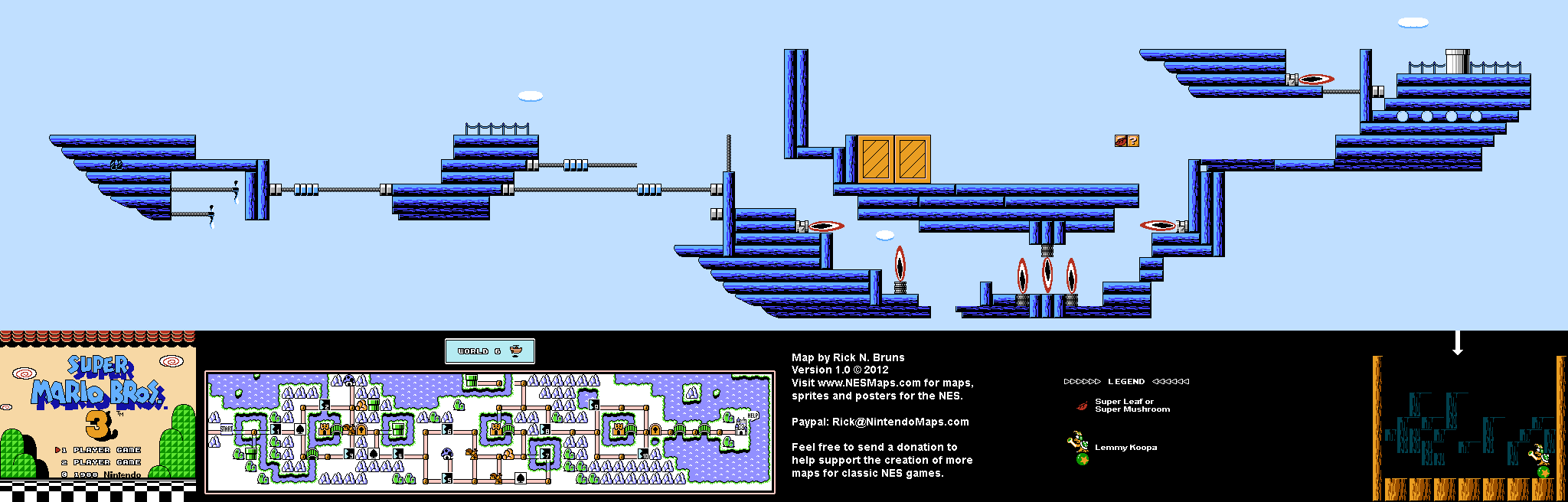 Map of World 6-Airship of Super Mario Bros. 3