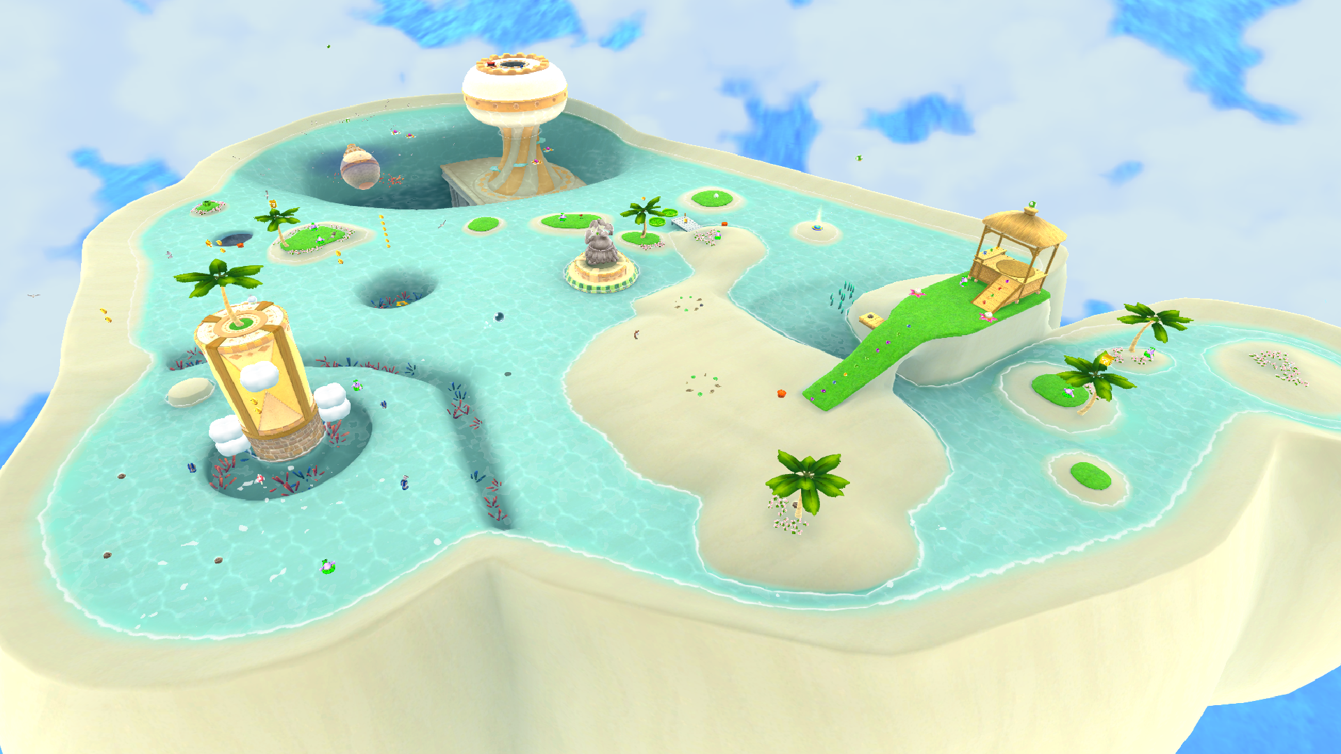 File:SMG2 Screenshot Starshine Beach Galaxy (Climbing the Cloudy Tower ...