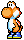 A sprite of an Orange Yoshi from Yoshi's Island DS.
