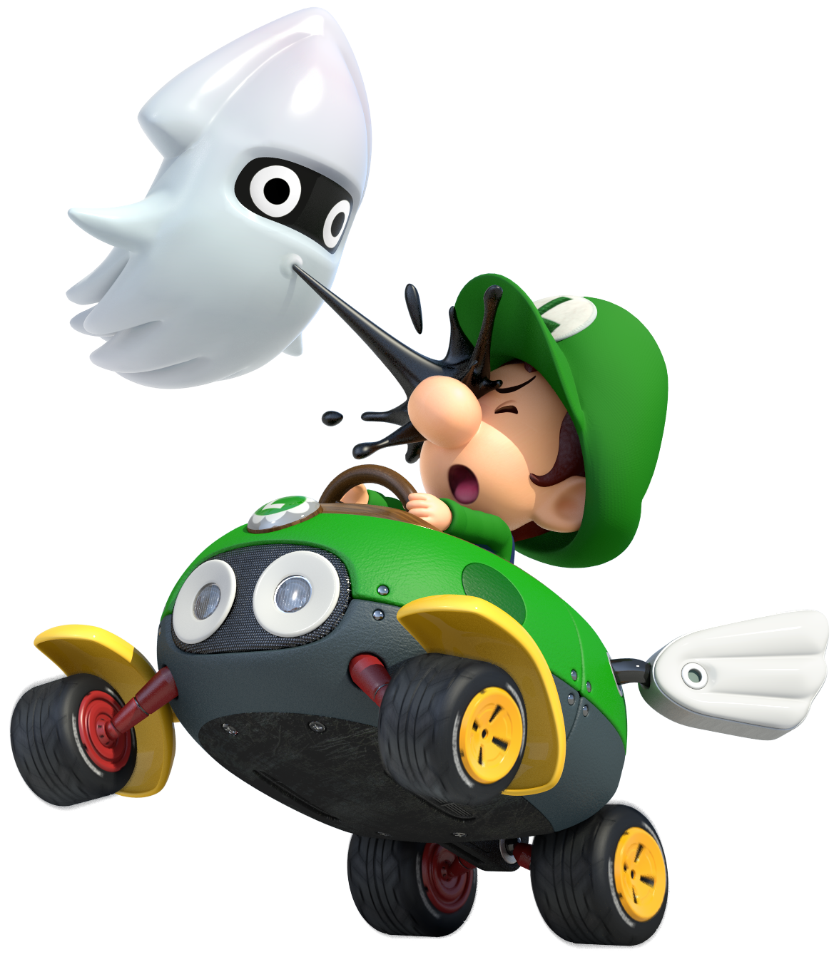 Blooper inking Baby Luigi