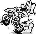 Mario on a bike stamp, from Mario Kart 8.