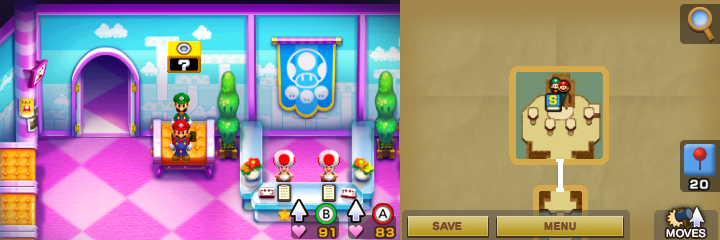 Seventh block in Teehee Valley of Mario & Luigi: Superstar Saga + Bowser's Minions.