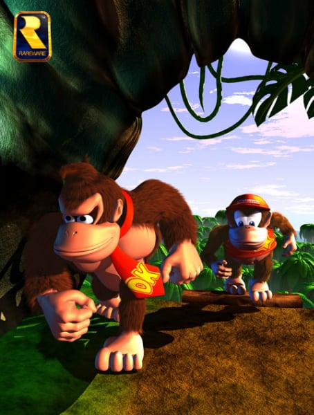 File:DK and Diddy DK64 group art.jpg