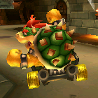 Bowser performing a trick.