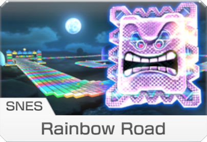 <small>SNES</small> Rainbow Road icon, from Mario Kart 8.