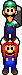 Mario and Luigi using the Drill Bros.