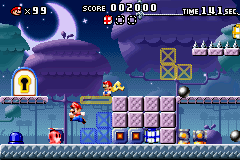 A portion of Level 5-6+ from the game Mario vs. Donkey Kong.