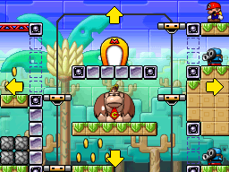A screenshot of Room 8-9 from Mario vs. Donkey Kong 2: March of the Minis.