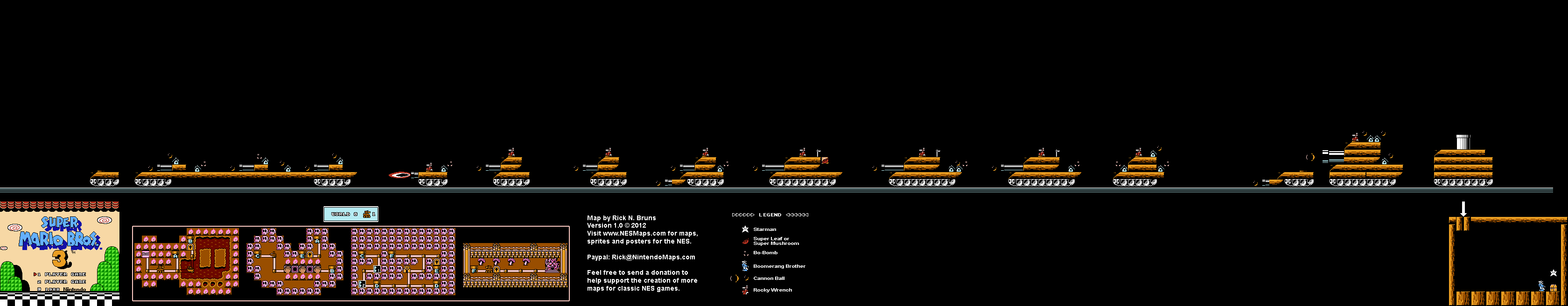 Map of World 8-Big Tanks of Super Mario Bros. 3