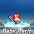 Baby Mario in tennis from Mario Sports Superstars