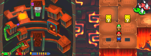 Thirty-third and thirty-fourth blocks in Thwomp Caverns of the Mario & Luigi: Partners in Time.