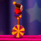 A Unicycle Shy Guy in Yoshi's Crafted World
