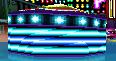 A cyan and blue Bumper on Waluigi Pinball in Mario Kart DS