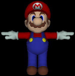 File:mario (pikmin) - Unused Model.png - Super Mario Wiki, The Mario 