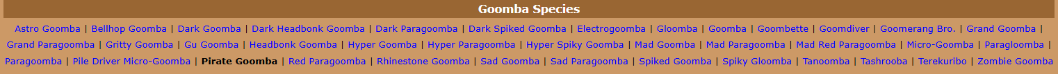 A Pirate Goomba's infobox in a 2007 revision of the article, which calls Pirate Goombas a "species"