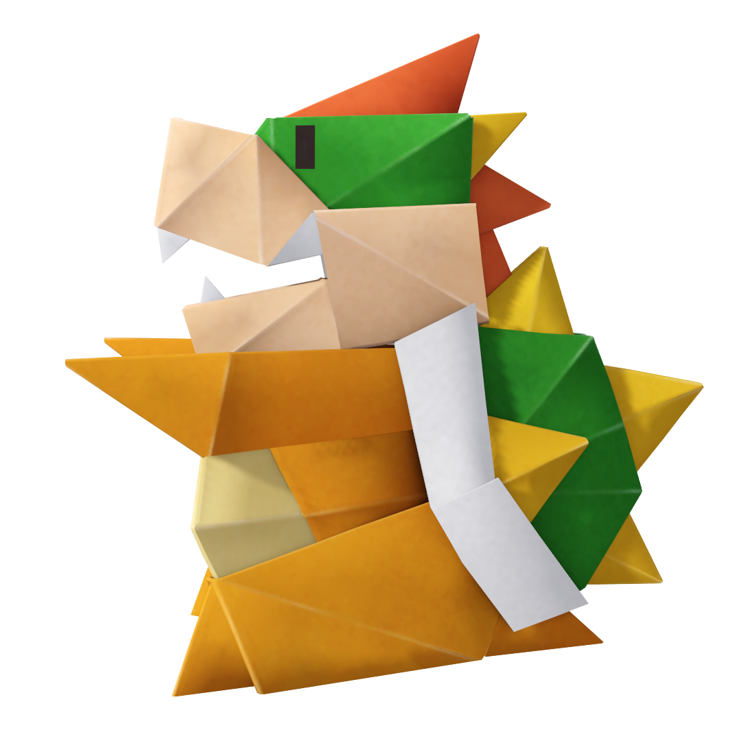 Bowser as an origami sumo wrestler