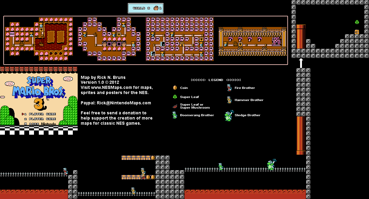 Map of World 8-Hand Trap 1 of Super Mario Bros. 3