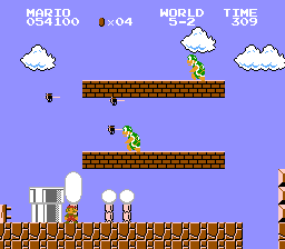 Screenshot of World 5-2 in Super Mario Bros.