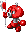 Battle idle animation of Axem Red from Super Mario RPG: Legend of the Seven Stars
