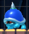 A blue Spike Top from Super Mario Maker.
