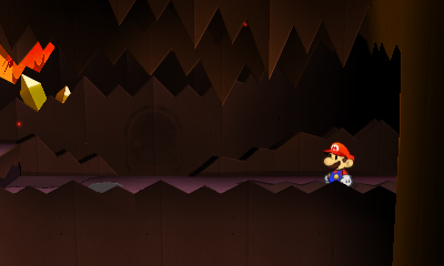Only paperization spot in Rumble Volcano of Paper Mario: Sticker Star.