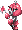 Battle idle animation of Axem Pink from Super Mario RPG: Legend of the Seven Stars
