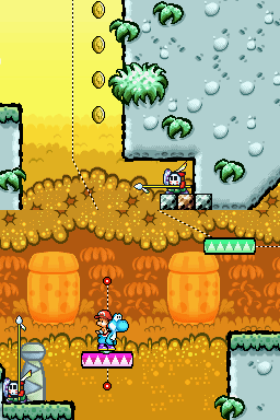 Yoshi passing through the Middle Ring in Spear Guys' Village Found!.