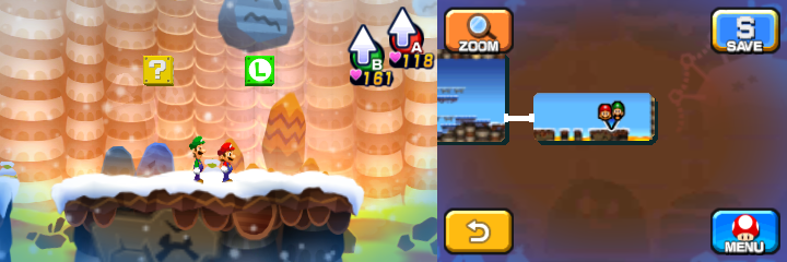 Blocks 27 and 28 in Dreamy Mount Pajamaja accessed by a Dreampoint found at the very peak of the mountain of Mario & Luigi: Dream Team.