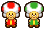 Sprites of Gramma Red and Gramma Green, from Mario & Luigi: Partners in Time.