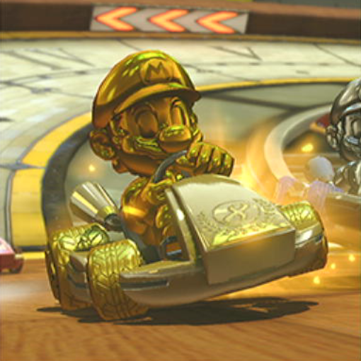 File:NSO MK8D May 2022 Week 1 - Character - Gold Mario in Gold Standard.png