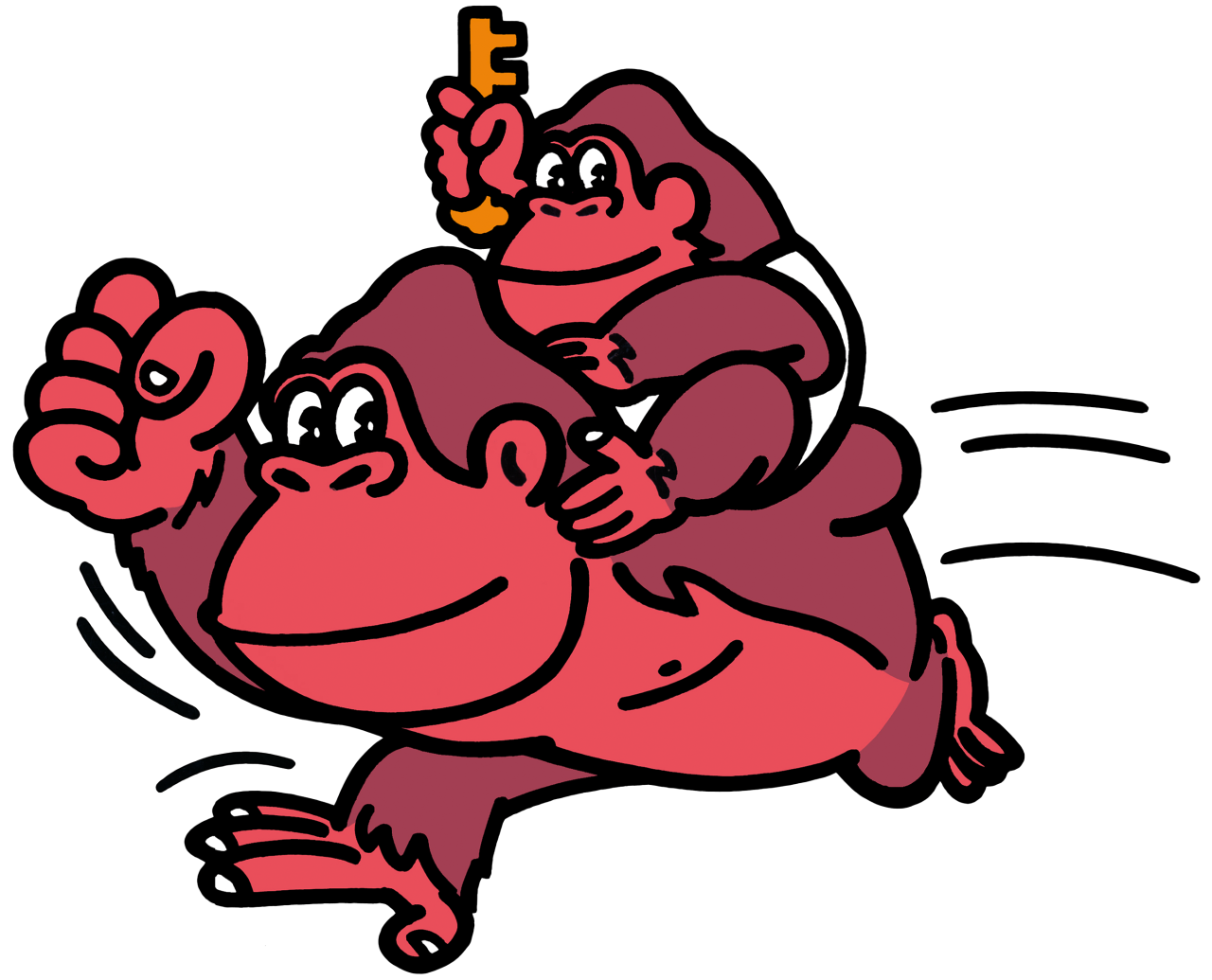 File:DKJ Donkey Kong Carrying Donkey Kong Jr and Running Artwork.png ...