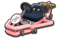 Thumbnail of a pink Pipe Frame (with 8 icon), in Mario Kart 8.