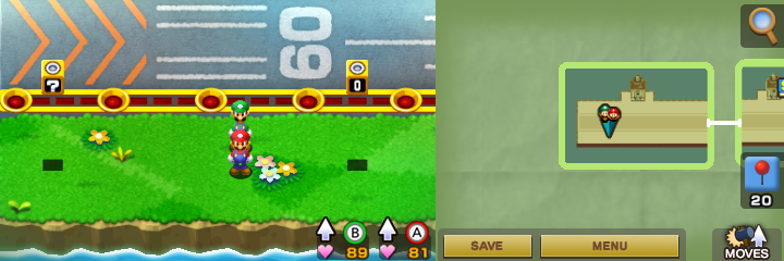 Fifteenth and sixteenth blocks in Beanbean Fields of Mario & Luigi: Superstar Saga + Bowser's Minions.