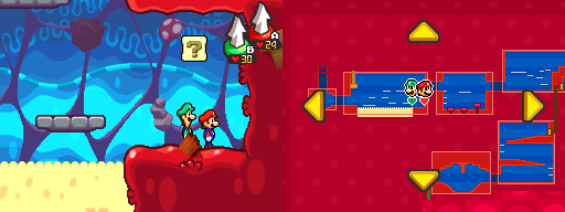 First block in Trash Pit of Mario & Luigi: Bowser's Inside Story.