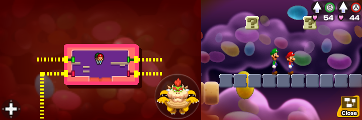 Tenth and eleventh blocks in Flab Zone of Mario & Luigi: Bowser's Inside Story + Bowser Jr.'s Journey.