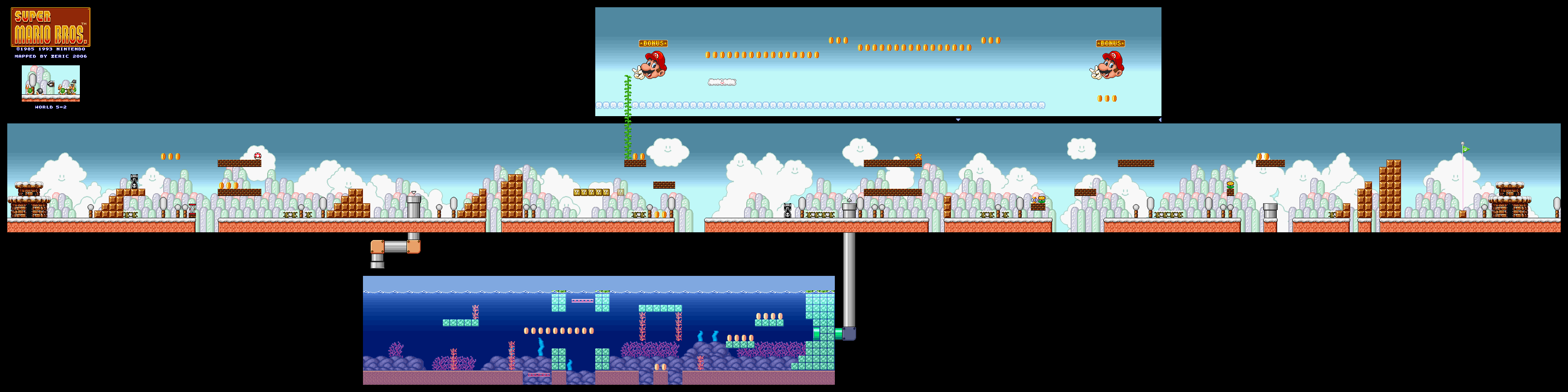 Map of World 5-2 (Super Mario All-Stars version)