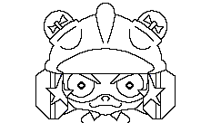 One of the 10 paintable pictures in Wario Paint.