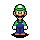 Luigi animated in the select character screen.