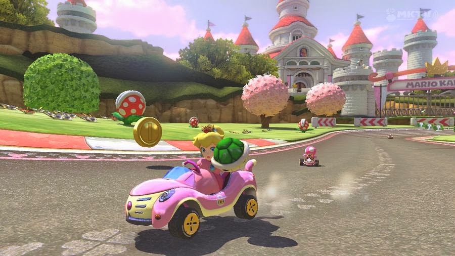 Peach's Castle in the background
