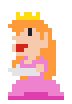 Unused Sprite for Peach when transforming via the curtain in X-Naut Fortress. In the final game, Peach can never achieve this state, as it involves slipping through the vent from above, which she is not able to do.