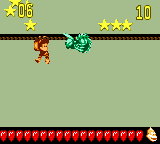 Dixie Kong in the first Bonus Level of Jungle Jeopardy in Donkey Kong GB: Dinky Kong & Dixie Kong