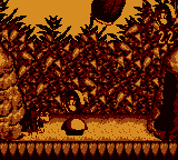 Donkey Kong in the second Bonus Level of Spiky Tire Trail in Donkey Kong Land
