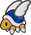 Sprite of a Parabuzzy from Super Paper Mario.