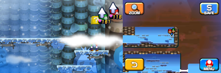 Block 34 in Dreamy Mount Pajamaja accessed by a Dreampoint found at the very peak of the mountain of Mario & Luigi: Dream Team.