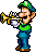 Luigi with a trumpet