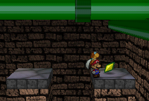 Mario finding a Star Piece in Toad Town Tunnels in Paper Mario