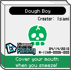 The shelf sprite of one of Jimmy T.'s favorite artist comics: Dough Boy in the game WarioWare: D.I.Y.